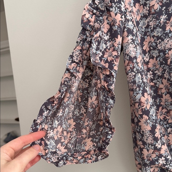 Lovestitch Floral Wrap Blouse - Pink and purple - Picture 2 of 3